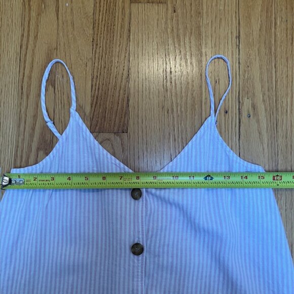 BP By Nordstrom button front pink/white linen blend Striped Cami top S - Picture 6 of 7